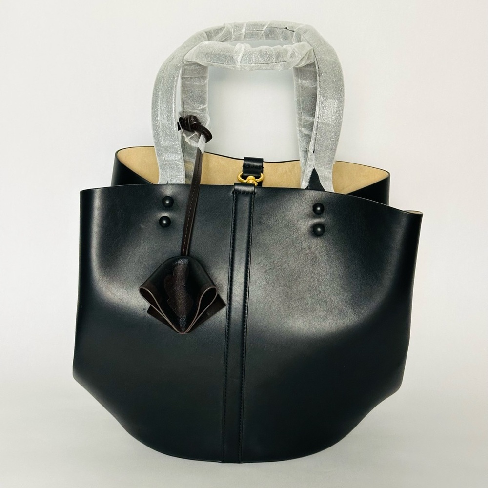 NEW Tory Burch Sete Black Leather Tote - Large